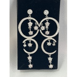 BOUCLES D'OREILLES METAL ET ZIRCONIUM